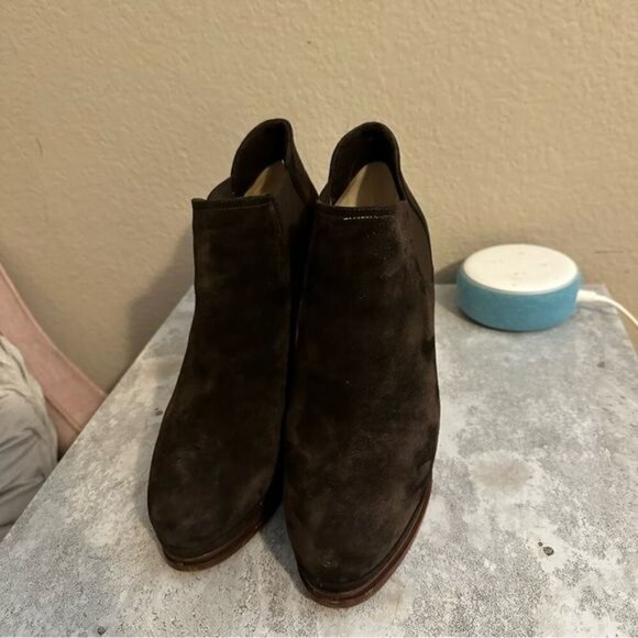 Casadei Browns Suede Ankle Boots Platform Heeled Size 8.5 - Picture 4 of 11